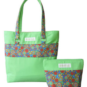 NWT Green Totebag with Cosmetic Purse